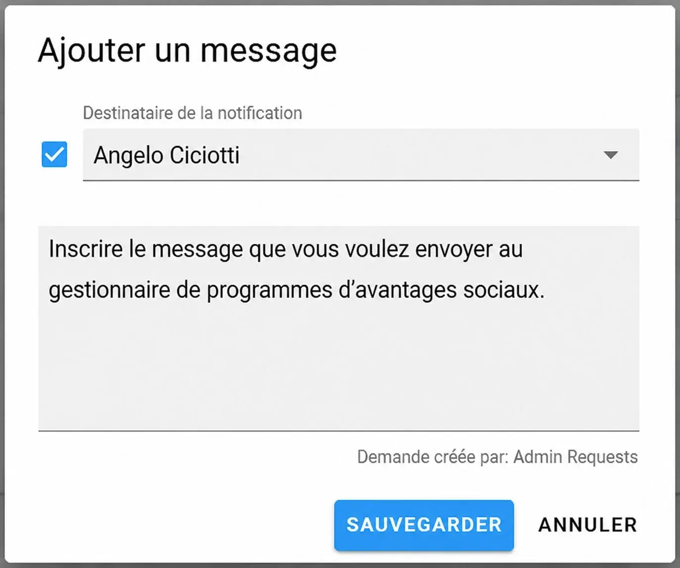 ajouter un message