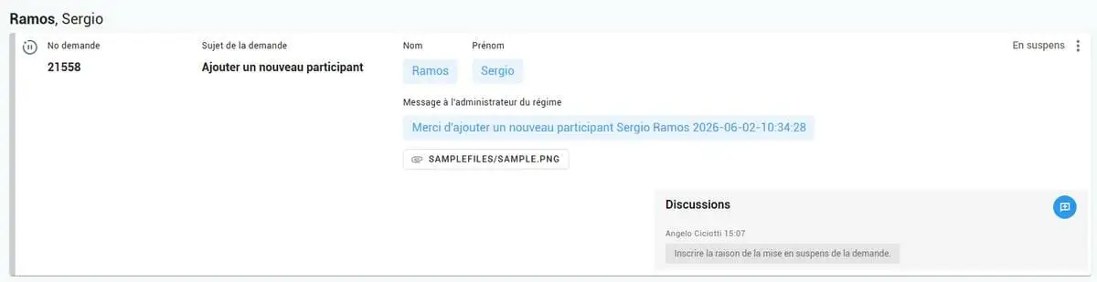 en suspens