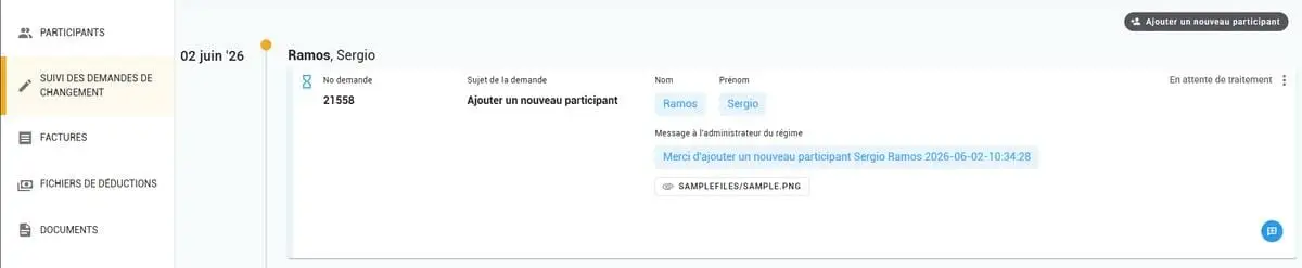 demande de changement