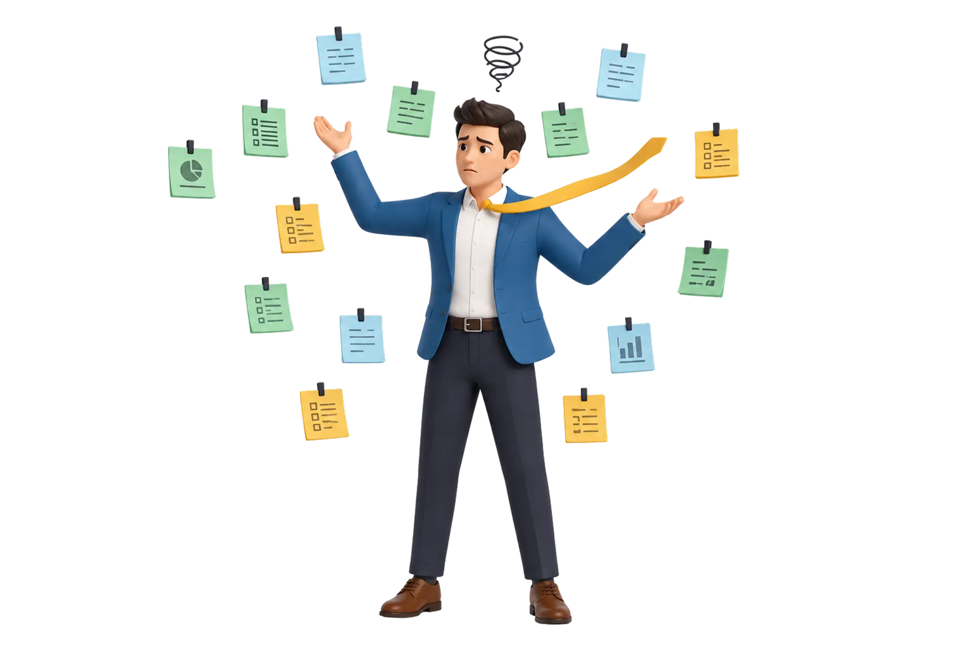 Illustration d'un responsable RH débordé par la coordination de plusieurs fournisseurs d'avantages